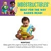 A baby is reading the Indestructibles Baby Book, See the Colors! Chew Proof Nontoxic Newborn Infant.