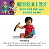 A baby is holding an Indestructibles Baby Book, See the Colors! Chew Proof Nontoxic Newborn Infant.