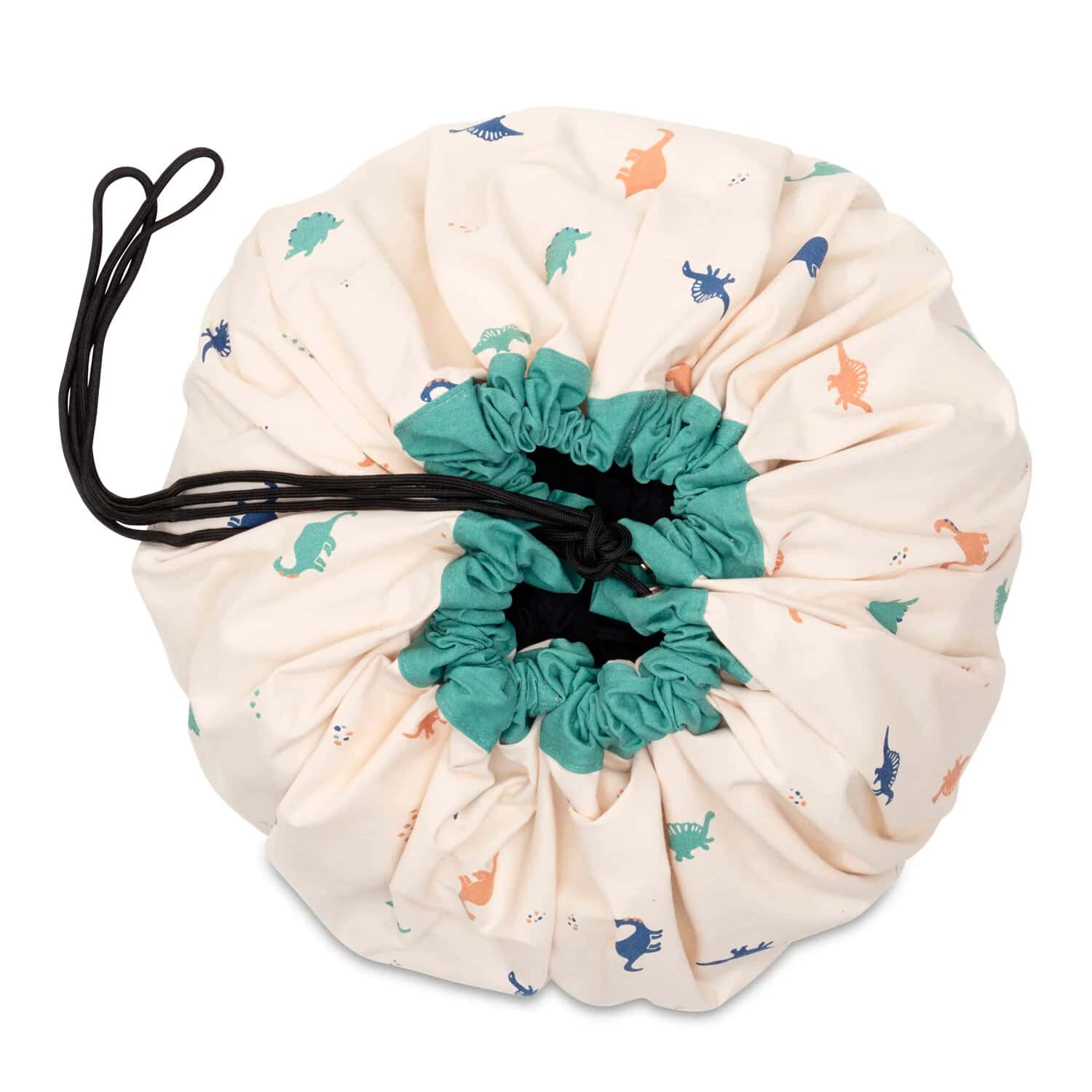 Play&Go Toy Storage Bag Mat Organizer Play - Dino (7) A diaper bag with a dinosaur print on it.