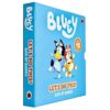 9780241659649-54 The “Bluey Let’s Do This Box of Books 10 Books Collection Box Set” by Ladybird includes 10 children’s story books and features two cartoon dogs on a blue cover.