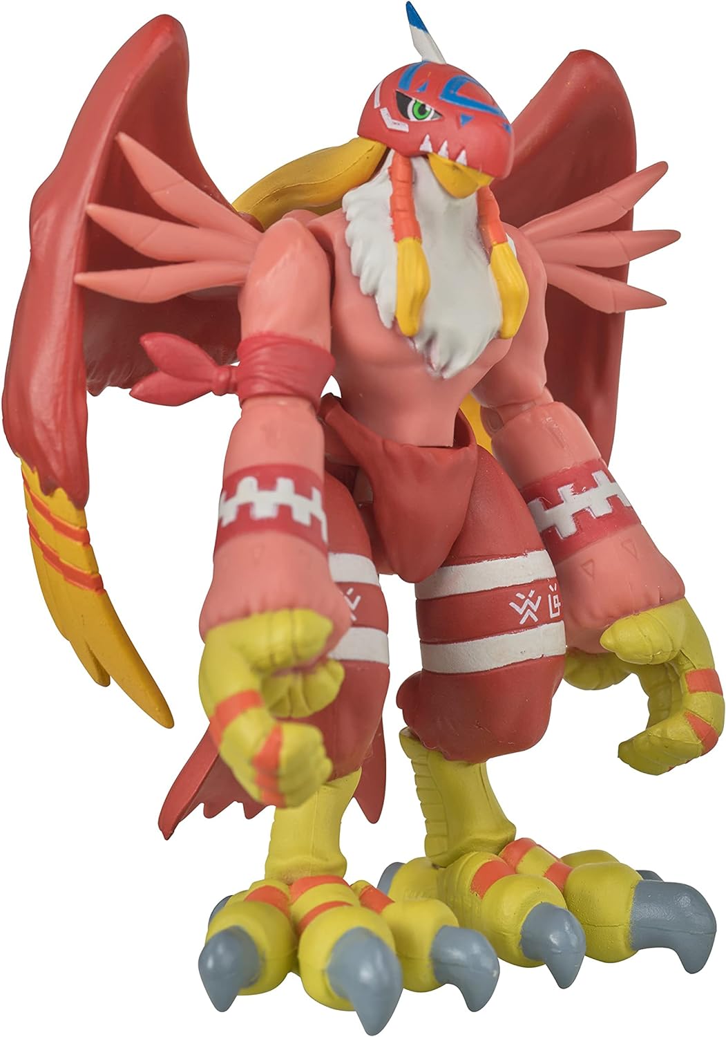DIGIMON Shodo 3.5 Garudamon Action Figure 86973 (6) Figure of a Digimon Shodo 3.5" Figure with red feathers, yellow claws, and white markings, standing upright with wings extended.
