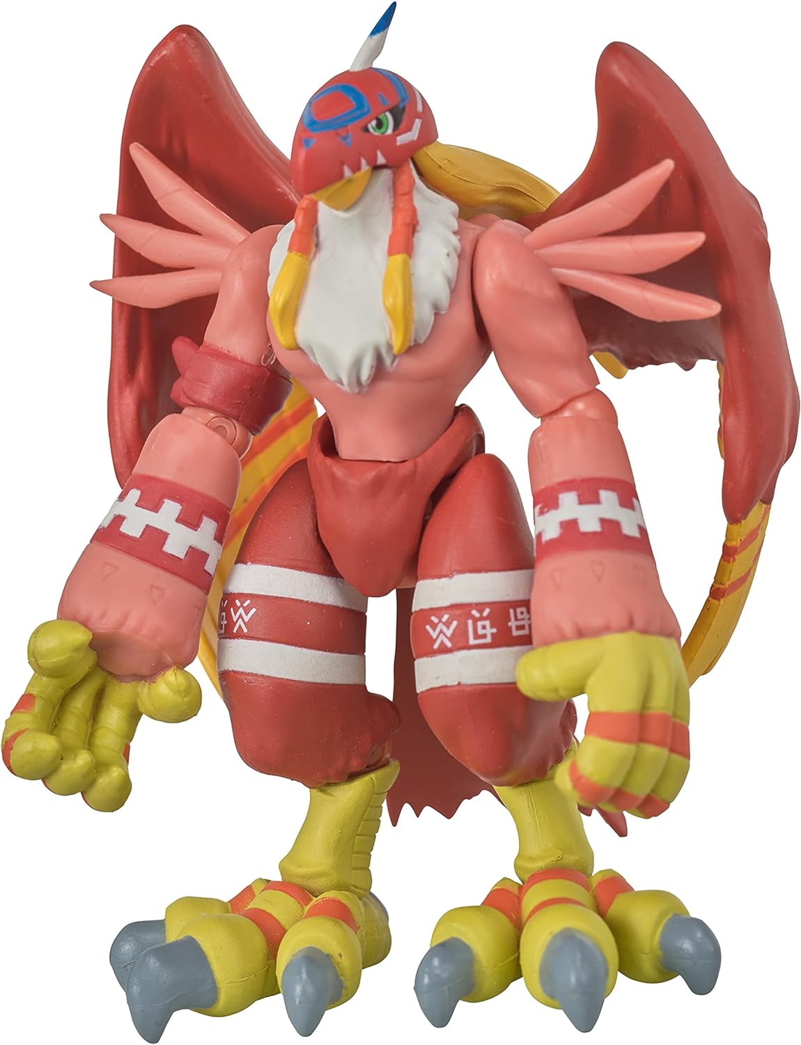 DIGIMON Shodo 3.5 Garudamon Action Figure 86973 (7) Digimon Shodo 3.5" Figure of a fantastical creature with red wings, large yellow talons, a white beard, and a predominantly red and yellow color scheme. The figure has an avian-like appearance.