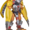 A detailed Digimon Shodo 3.5" Figure of an armored anthropomorphic creature with yellow wings, large claws, and red and silver metallic armor.