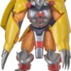 A detailed Digimon Shodo 3.5" Figure of a humanoid creature with armor, featuring yellow arm guards, silver claws, and a helmet with horns. The figure has muscular arms and legs with large, clawed feet.