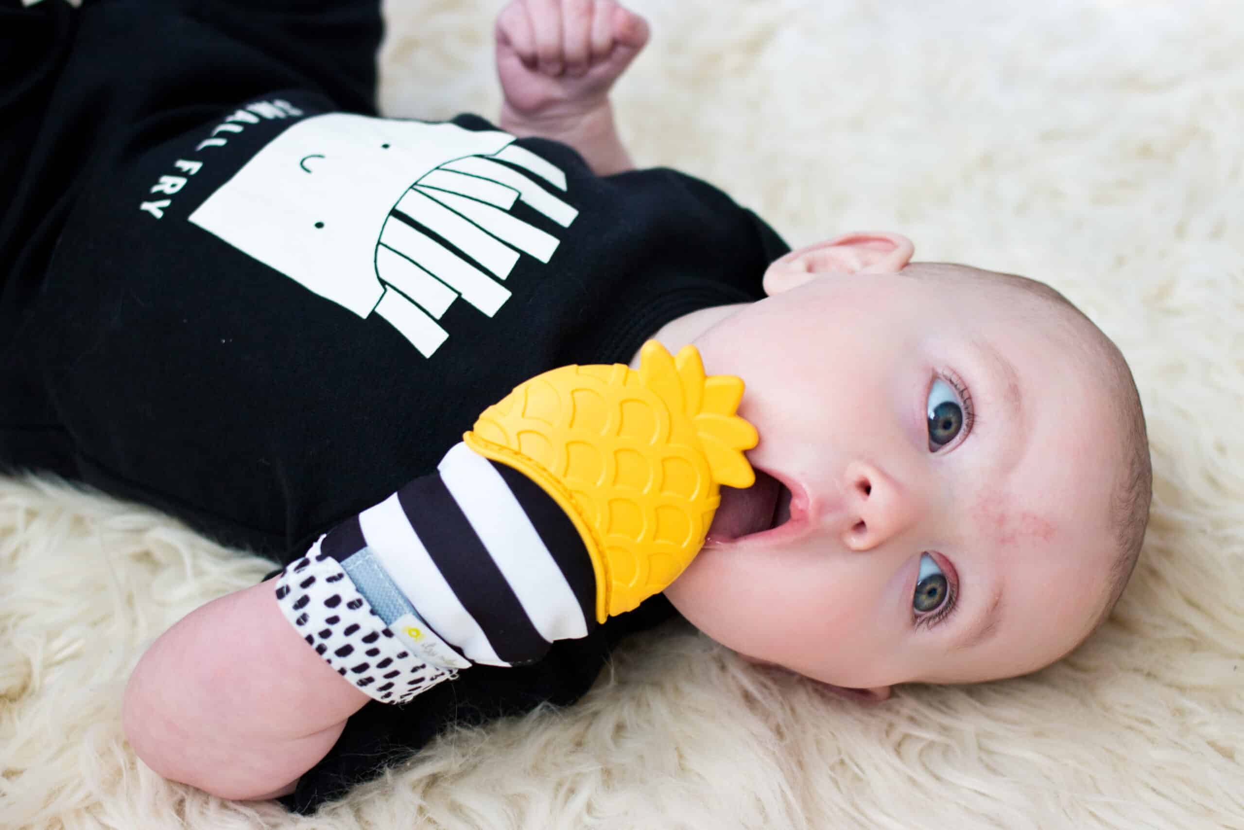 Itzy-Ritzy-Teething-Mitt-Teether-MITT8336-Pineapple-Mitt-1-scaled