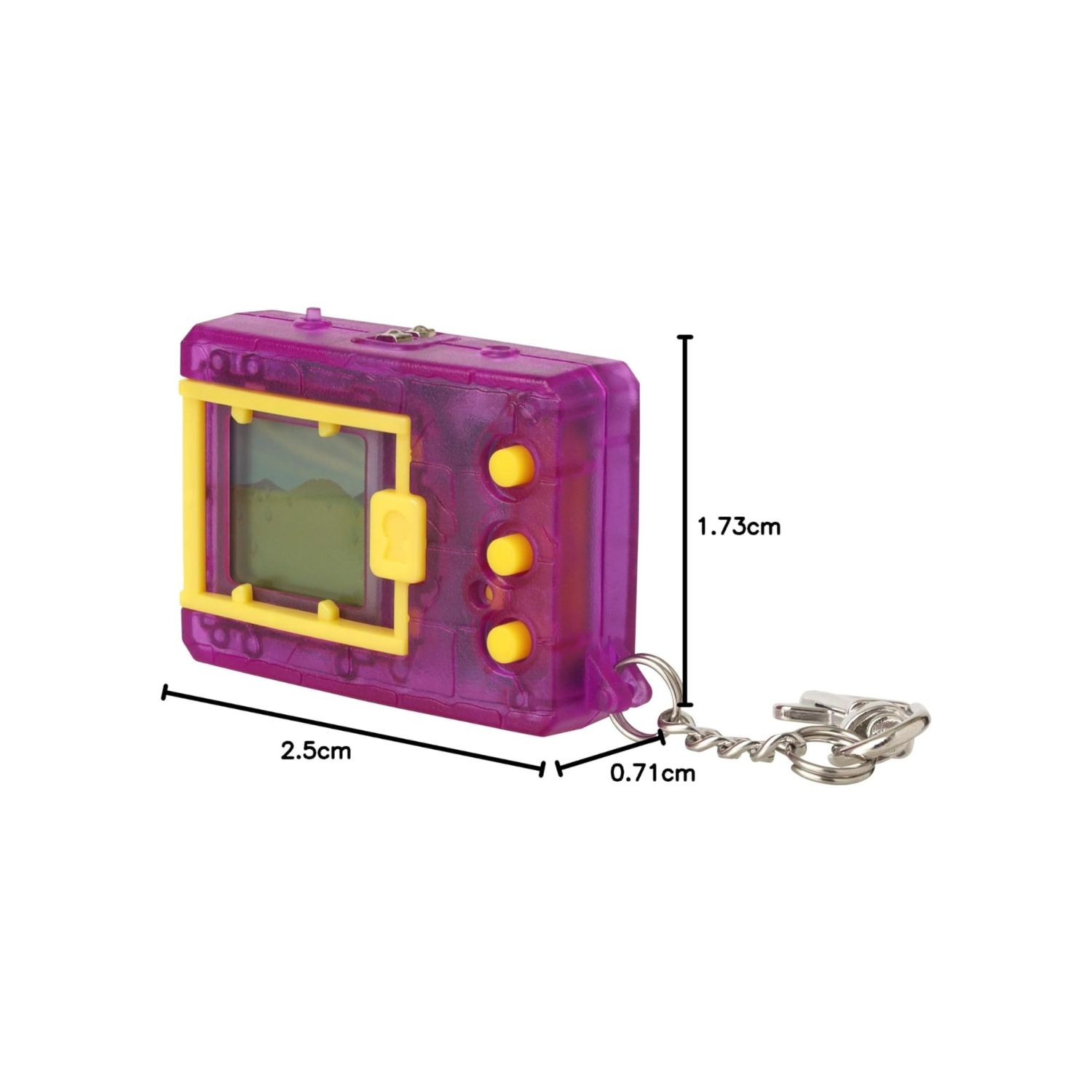 A small toy with a small screen and a key chain.