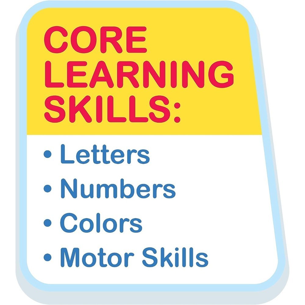cocomelon-learningkitchen-77 Sign reading “CoComelon Learning Kitchen: Letters, Numbers, Colors, Motor Skills” in red and blue text on a yellow and white background.