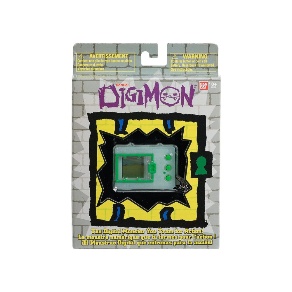 A digimon action figure in a package.