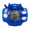 A Bandai Digimon Digivice Ver Revival handheld digital pet in the Taichi Yagami and Yamato Ishida color, featuring a pixelated creature on its blue screen and surrounded by white buttons.