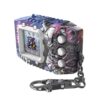Digimon Pendulum Color Godzilla Edition Omegamon G Fusion Mode Side Godzilla Side Digimon Color digital pet device featuring three buttons, a small pixel screen, graffiti-style graphics, and a metal keychain attachment.