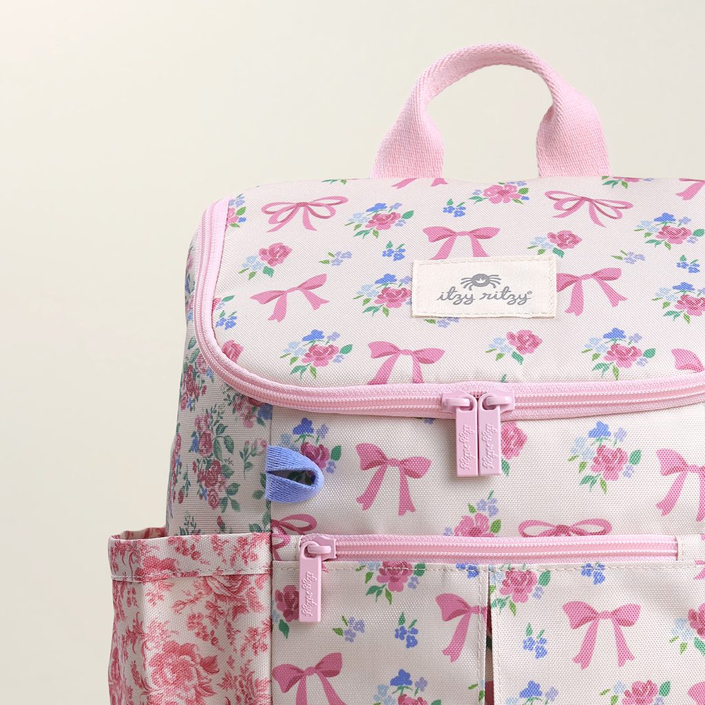 Itzy Ritzy Itzy Explorer Big Kids Backpack Ribbons and Roses product photo 1 Itzy Ritzy Itzy Explorer Big Kids Backpack Ribbons and Roses product photo 1