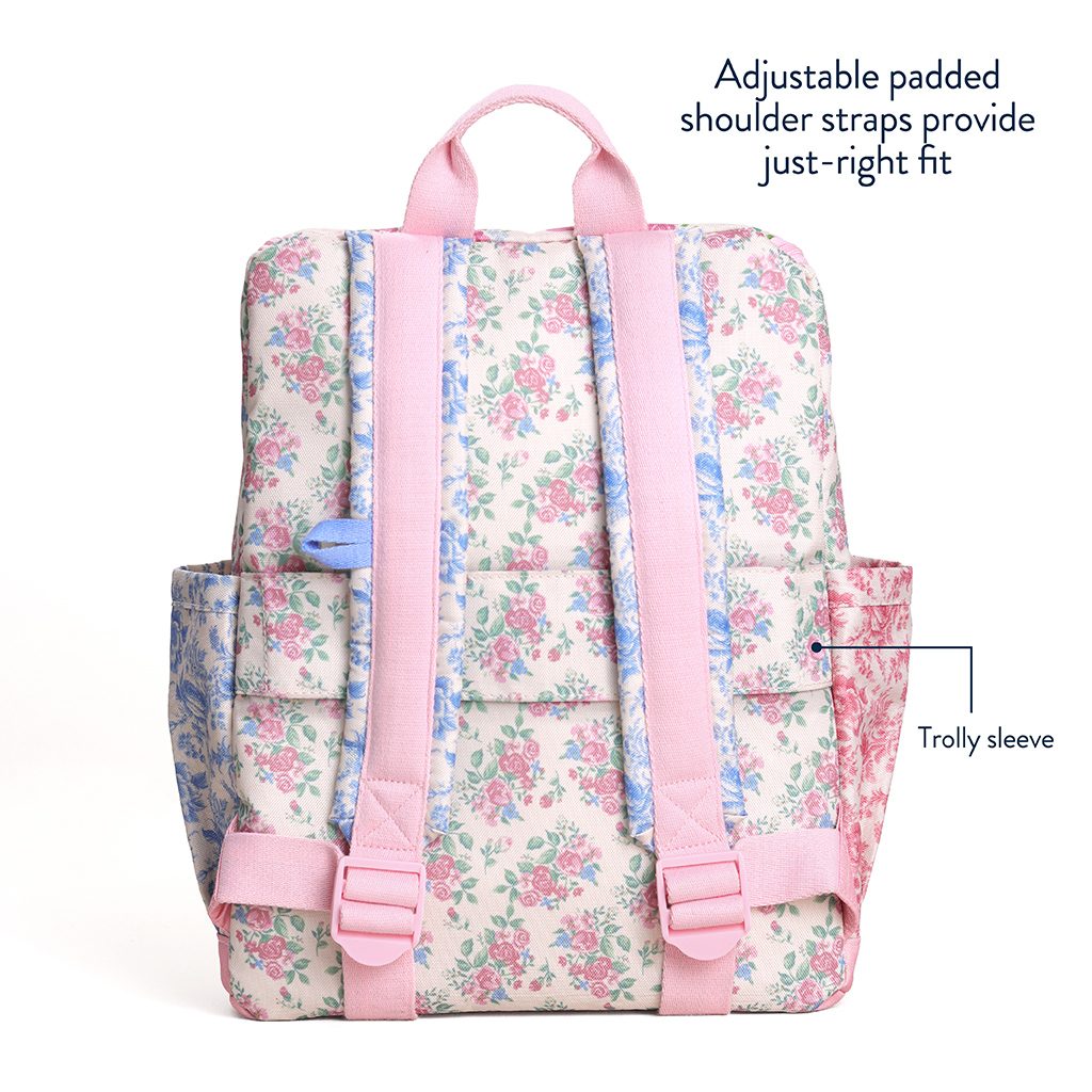 Itzy Ritzy Itzy Explorer Big Kids Backpack Ribbons and Roses product photo 2 Itzy Ritzy Itzy Explorer Big Kids Backpack Ribbons and Roses product photo 2