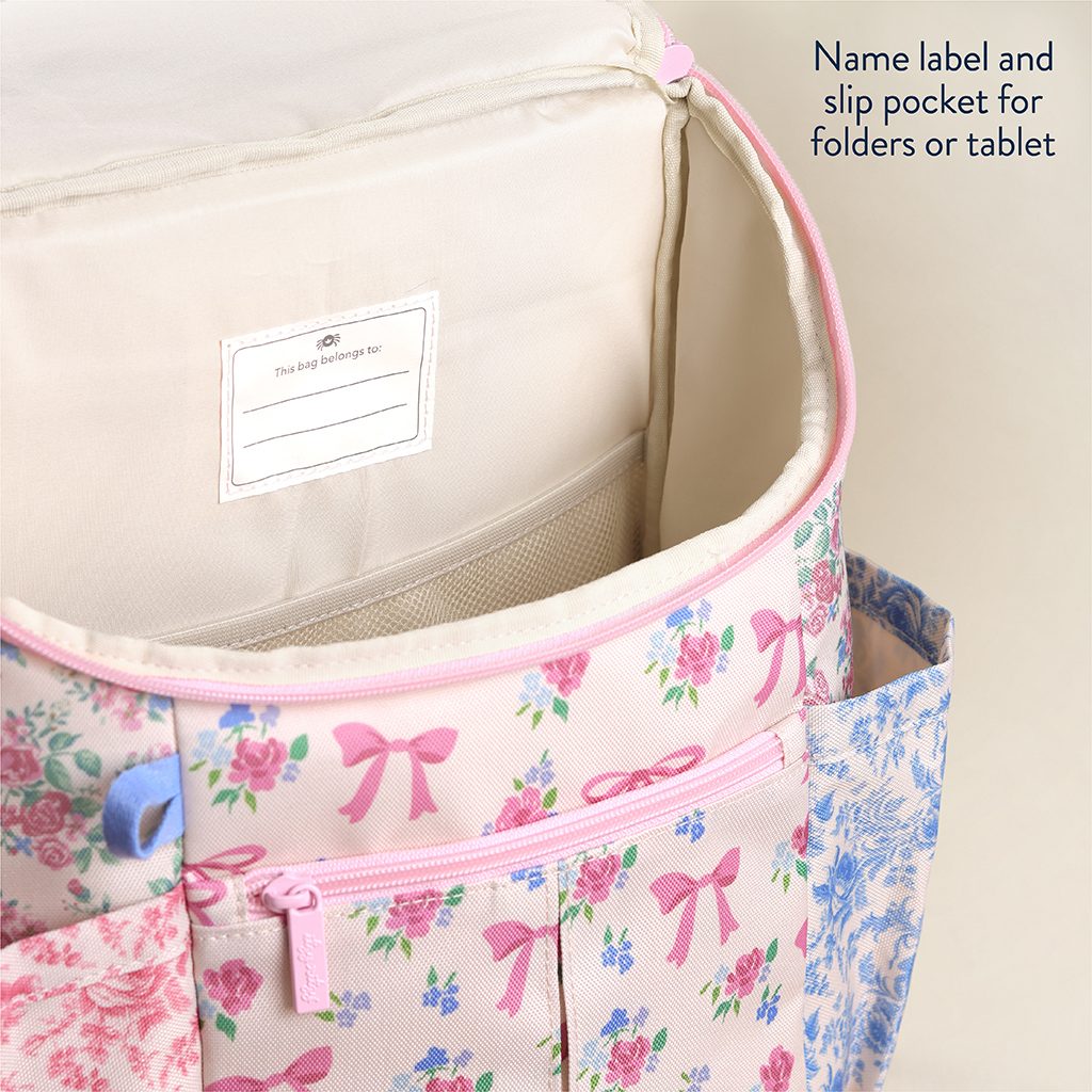 Itzy Ritzy Itzy Explorer Big Kids Backpack Ribbons and Roses product photo 4 Itzy Ritzy Itzy Explorer Big Kids Backpack Ribbons and Roses product photo 4