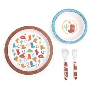 Itzy Ritzy Itzy Bistro mealtime tableware set in the Giddy Up pattern