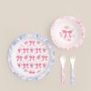 Itzy Ritzy Itzy Bistro mealtime tableware set in the Ribbons and Roses pattern Itzy Ritzy Itzy Bistro mealtime tableware set in the Ribbons and Roses pattern