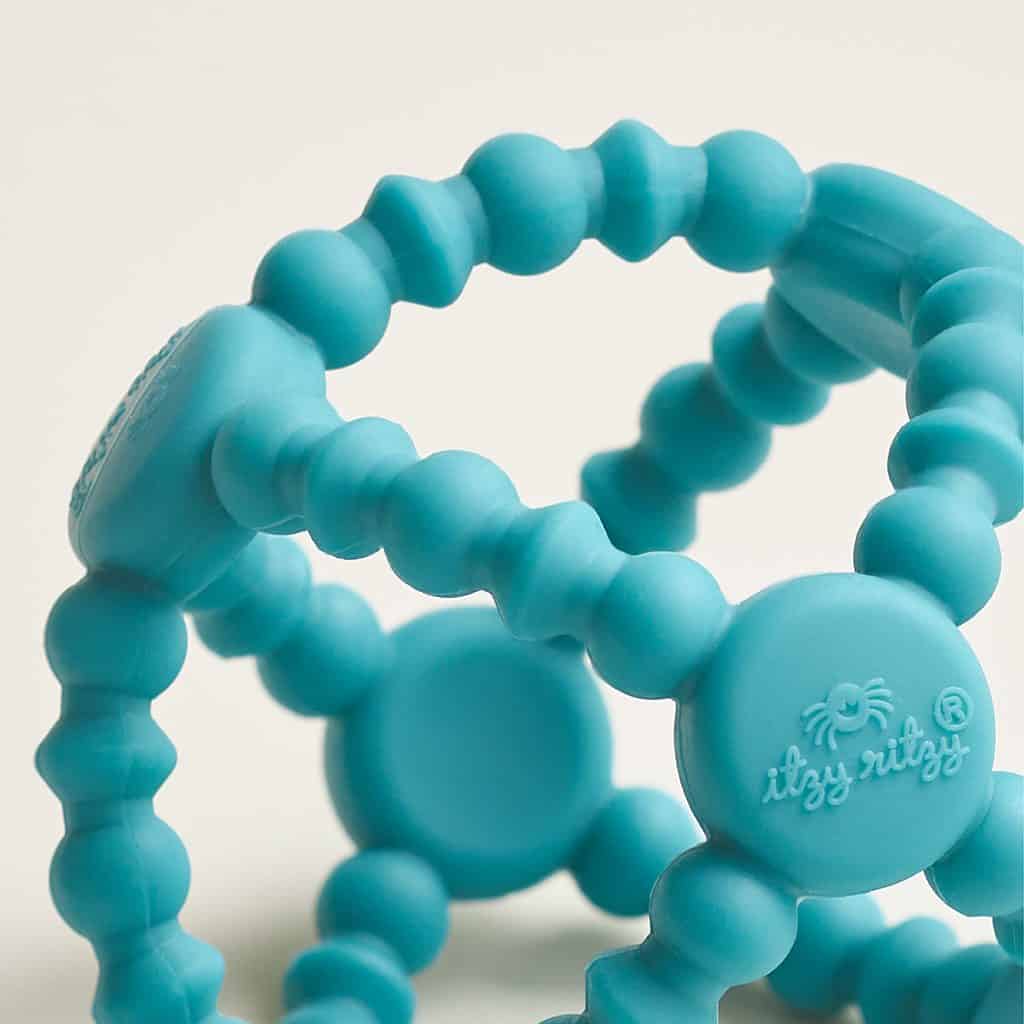 Itzy Ritzy Bitzy Ball beaded silicone teething ball in teal Itzy Ritzy Bitzy Ball beaded silicone teething ball in teal