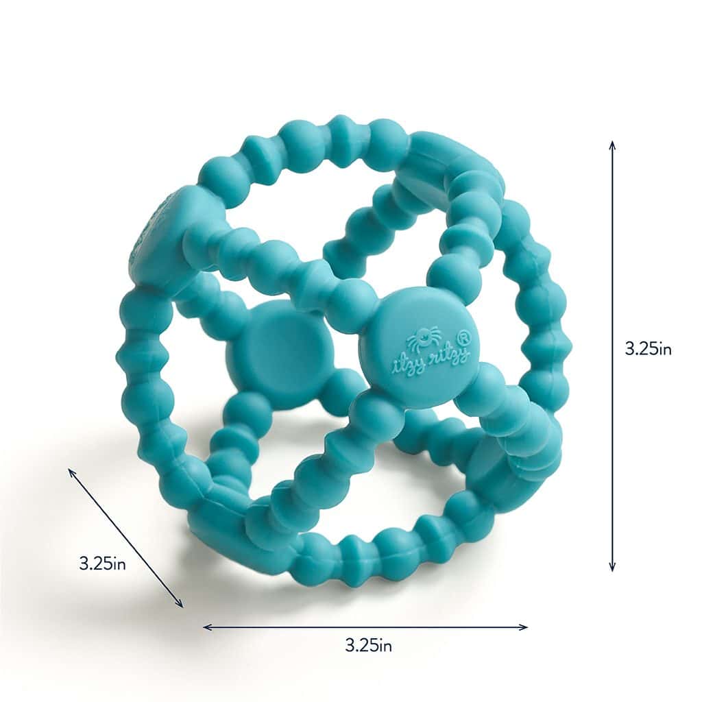Itzy Ritzy Bitzy Ball beaded silicone teething ball in teal Itzy Ritzy Bitzy Ball beaded silicone teething ball in teal