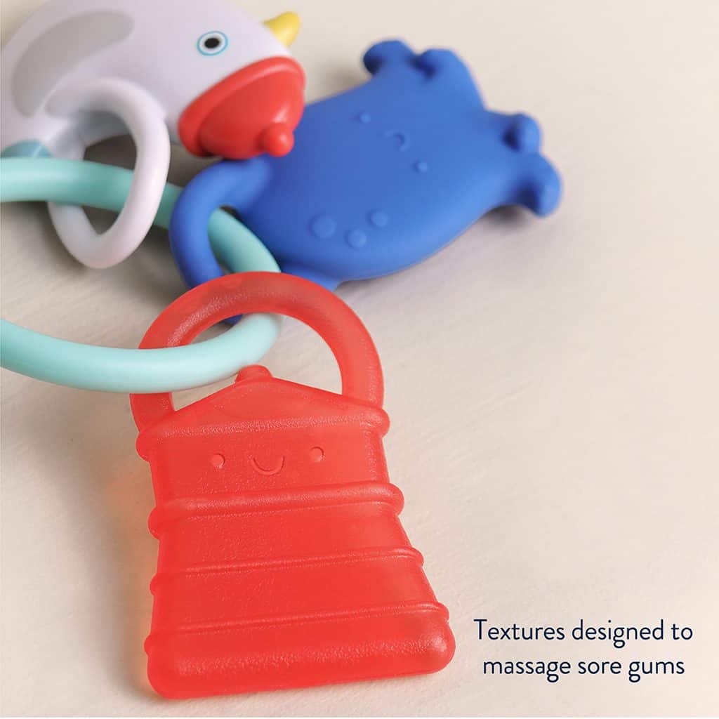 Itzy Ritzy Bitzy Charms multistage teething ring in the Nautical design Itzy Ritzy Bitzy Charms multistage teething ring in the Nautical design