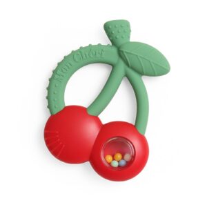Itzy Ritzy Bitzy Shake silicone teether with rattle in the Cherries design