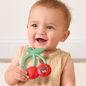 Itzy Ritzy Bitzy Shake silicone teether with rattle in the Cherries design