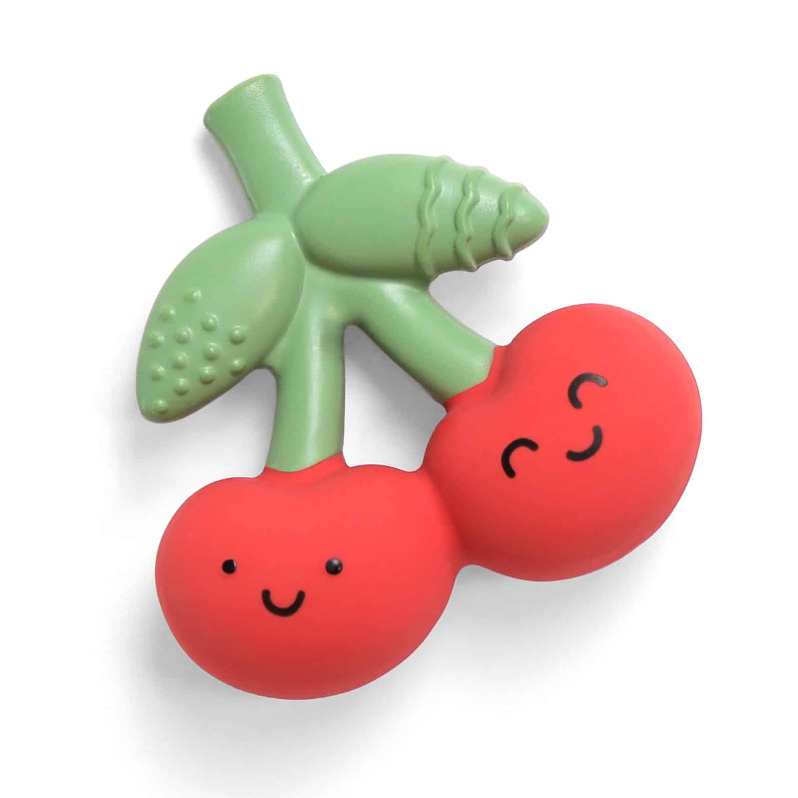Itzy Ritzy Comfort Crew natural rubber teether in the Cherries design Itzy Ritzy Comfort Crew natural rubber teether in the Cherries design