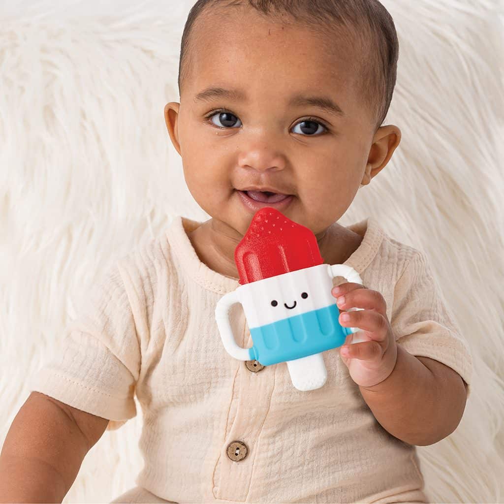 Itzy Ritzy Itzy Cool water filled teether in the Hero Pop design Itzy Ritzy Itzy Cool water filled teether in the Hero Pop design