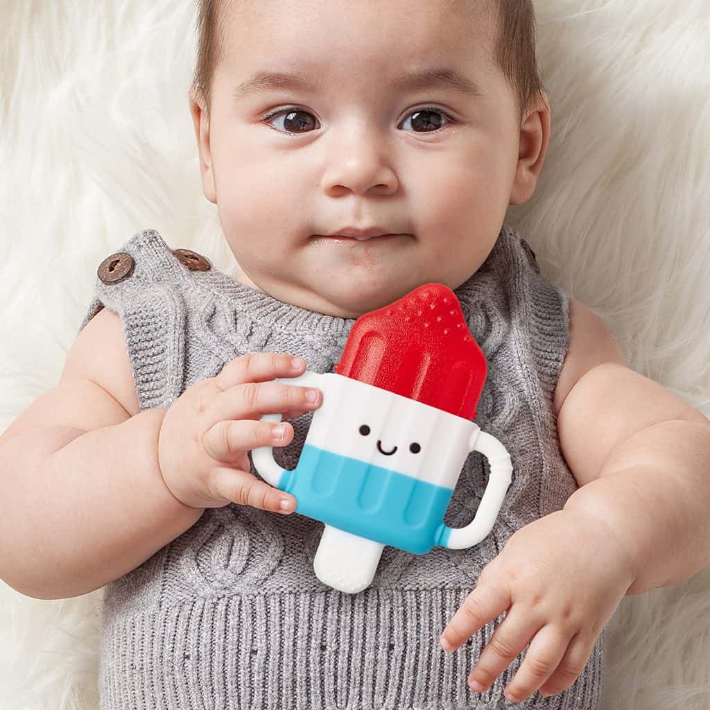 Itzy Ritzy Itzy Cool water filled teether in the Hero Pop design Itzy Ritzy Itzy Cool water filled teether in the Hero Pop design