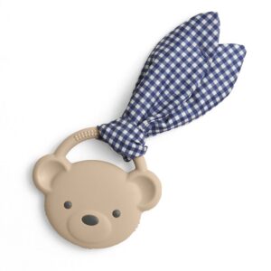 Itzy Ritzy Crinkle Crew silicone teether with crinkle tie, Bear design
