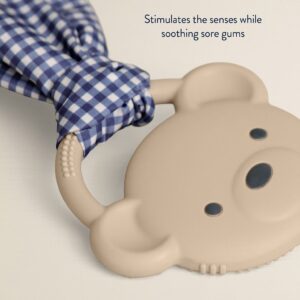 Itzy Ritzy Crinkle Crew silicone teether with crinkle tie, Bear design
