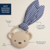 Itzy Ritzy Crinkle Crew silicone teether with crinkle tie, Bear design Itzy Ritzy Crinkle Crew silicone teether with crinkle tie, Bear design