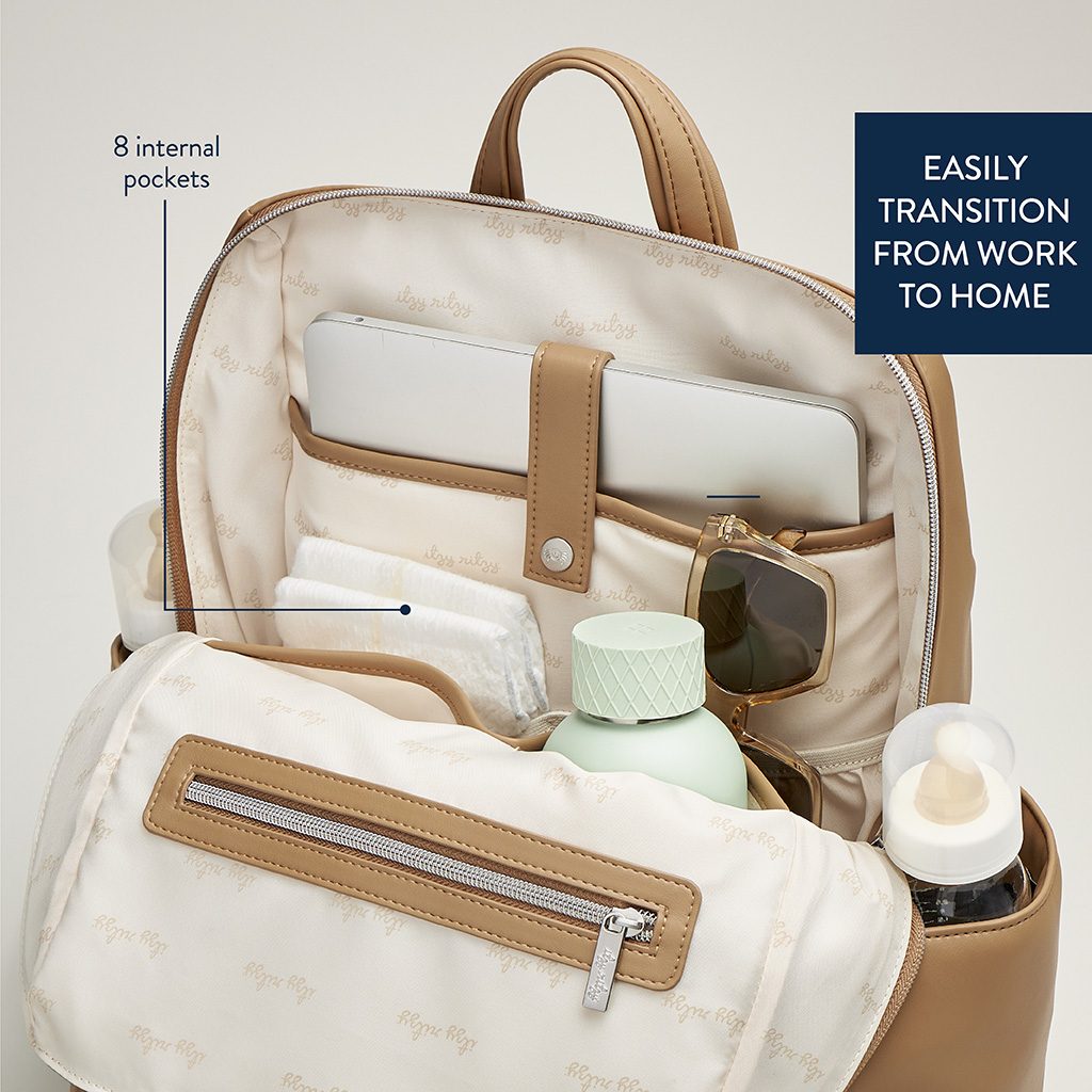 Itzy Ritzy Eras Backpack convertible diaper bag Chai Latte product photo 5 Itzy Ritzy Eras Backpack convertible diaper bag Chai Latte product photo 5