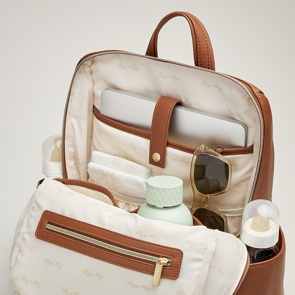Itzy Ritzy Eras Backpack convertible diaper bag Cognac product photo 4 Itzy Ritzy Eras Backpack convertible diaper bag Cognac product photo 4