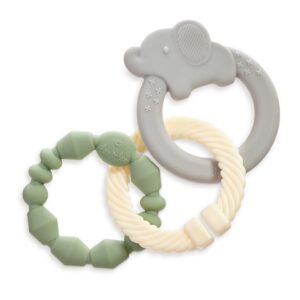 Itzy Ritzy Itzy Loops linkable silicone teething ring set with elephant charm
