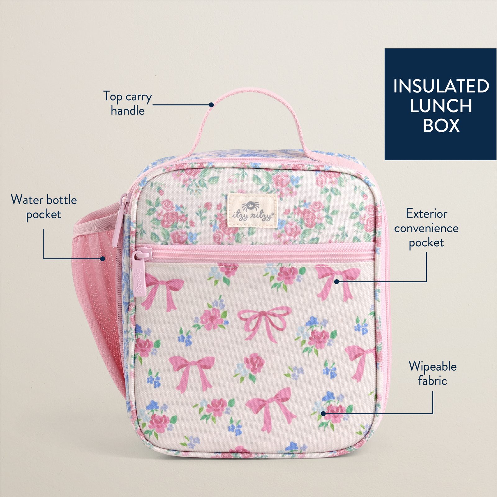 Itzy Ritzy Itzy Lunch Box insulated kids lunch bag Ribbons and Roses product photo 4 Itzy Ritzy Itzy Lunch Box insulated kids lunch bag Ribbons and Roses product photo 4