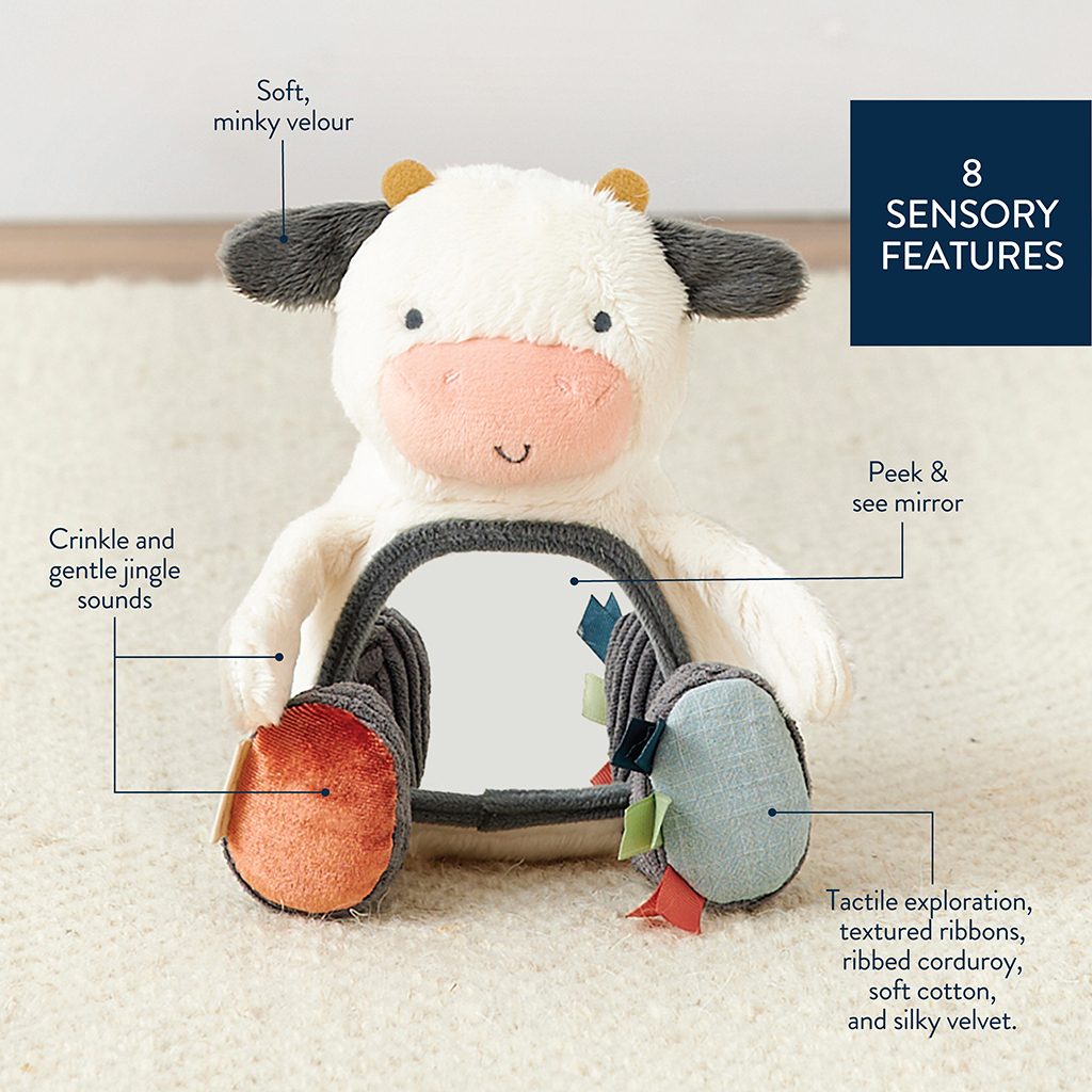 Itzy Ritzy Itzy Bitzy Mirror sensory tummy time mirror Cow product photo 4 Itzy Ritzy Itzy Bitzy Mirror sensory tummy time mirror Cow product photo 4