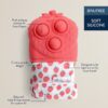Itzy Ritzy Itzy Mitt Pop silicone teething mitt with poppers Strawberry product photo 4 Itzy Ritzy Itzy Mitt Pop silicone teething mitt with poppers Strawberry product photo 4