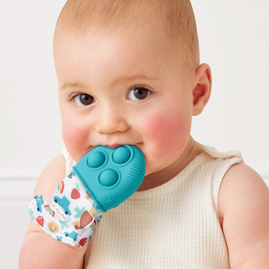 Itzy Ritzy Itzy Mitt Pop silicone teething mitt with poppers Icon Teal product photo 3 Itzy Ritzy Itzy Mitt Pop silicone teething mitt with poppers Icon Teal product photo 3