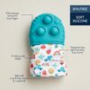 Itzy Ritzy Itzy Mitt Pop silicone teething mitt with poppers Icon Teal product photo 6 Itzy Ritzy Itzy Mitt Pop silicone teething mitt with poppers Icon Teal product photo 6