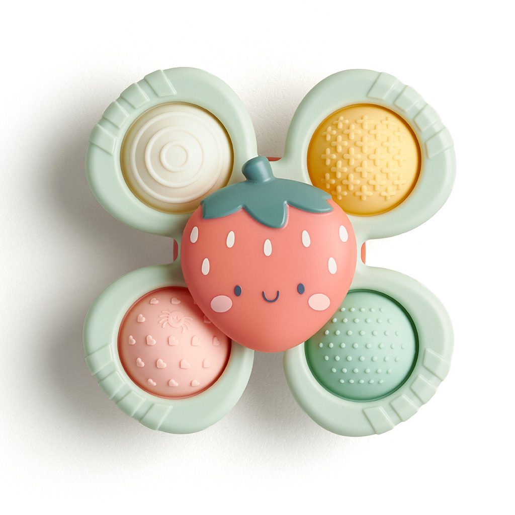Itzy Ritzy Itzy Pop and Whirl suction cup fidget spinner Strawberry product photo 1 Itzy Ritzy Itzy Pop and Whirl suction cup fidget spinner Strawberry product photo 1