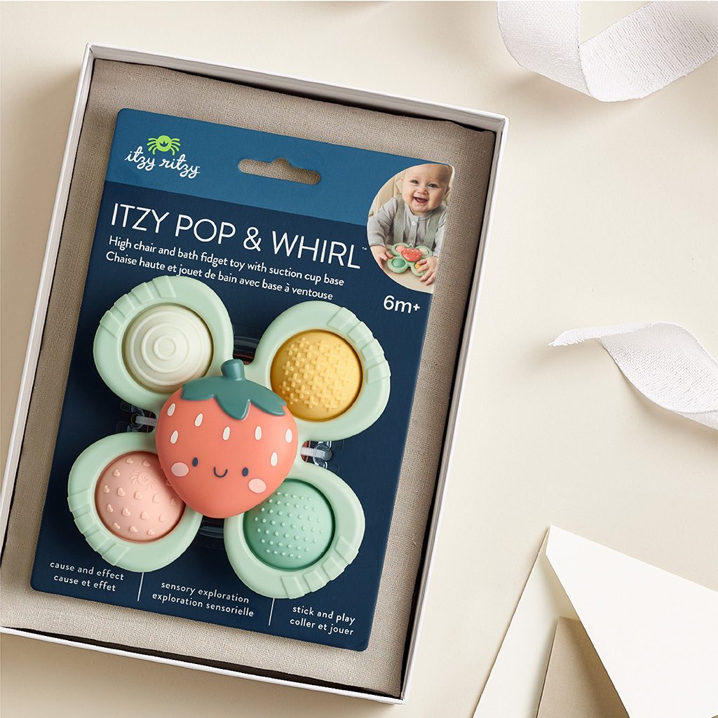 Itzy Ritzy Itzy Pop and Whirl suction cup fidget spinner Strawberry product photo 3 Itzy Ritzy Itzy Pop and Whirl suction cup fidget spinner Strawberry product photo 3