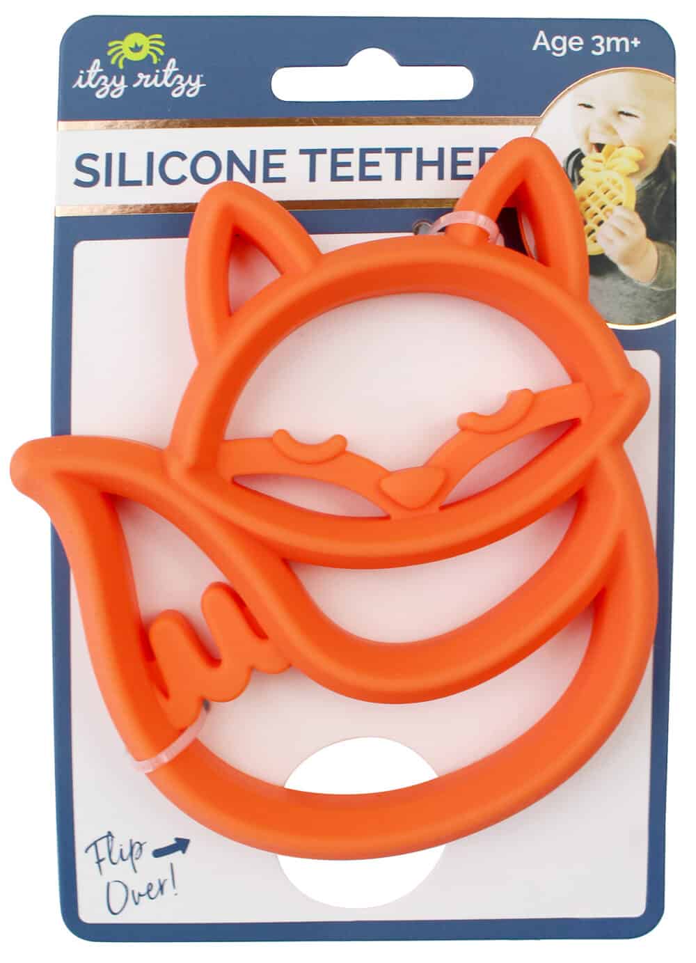 Fox silicone teether - orange.