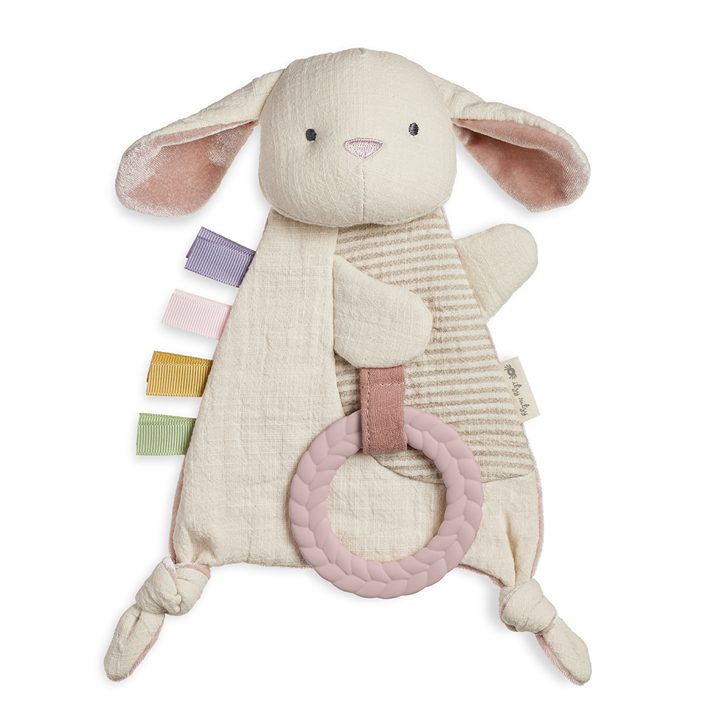 Bitzy Crinkle Sensory Crinkle Toy with Teether - Bunny
