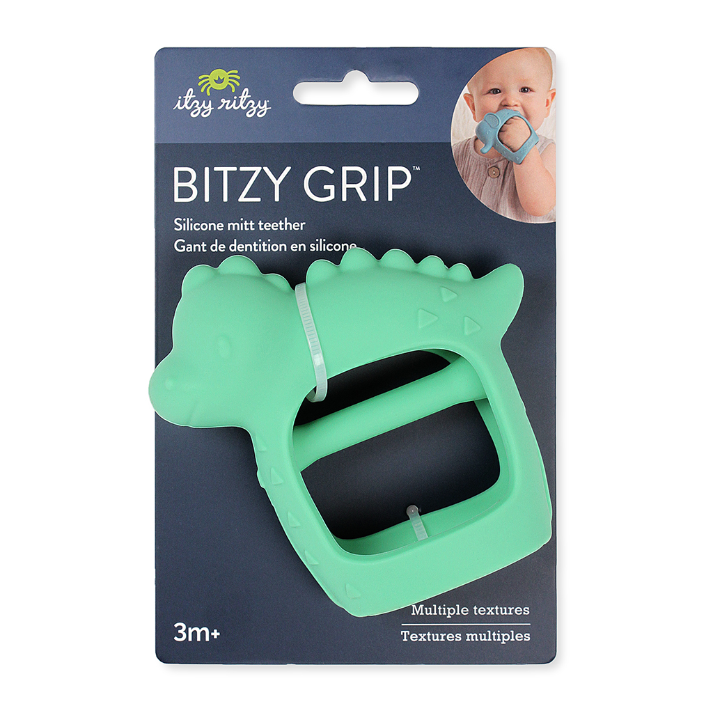 Bitzy Grip - Silicone Developmental Teether - Dino