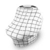 A black and white plaid Mom Boss™ 4-IN-1 Multi-Use Nursing Cover & Scarf baby car seat cover.