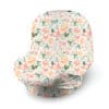 Peach floral Mom Boss™ 4-IN-1 Multi-Use Nursing Cover & Scarf car seat cover.