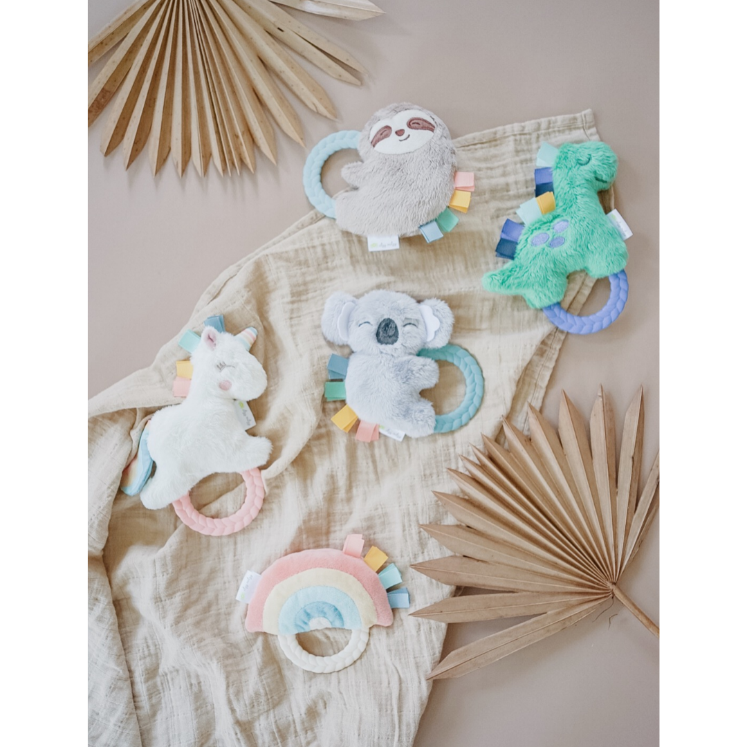 Ritzy Rattle Pal™ - Plush Rattle Pal With Teether - Dino Ritzy Rattle Pal™ - Plush Rattle Pal With Teether - Dino