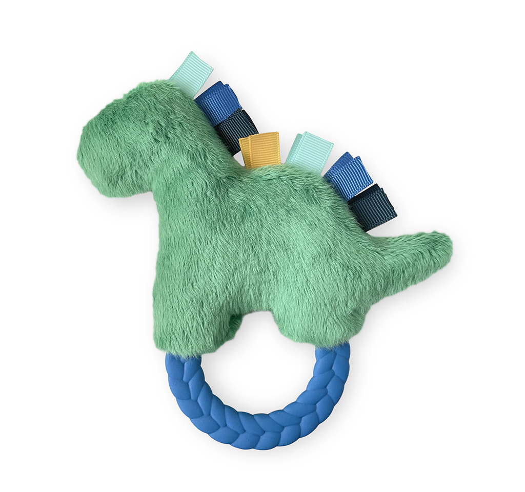 Ritzy Rattle Pal™ - Plush Rattle Pal With Teether - Dino Ritzy Rattle Pal™ - Plush Rattle Pal With Teether - Dino