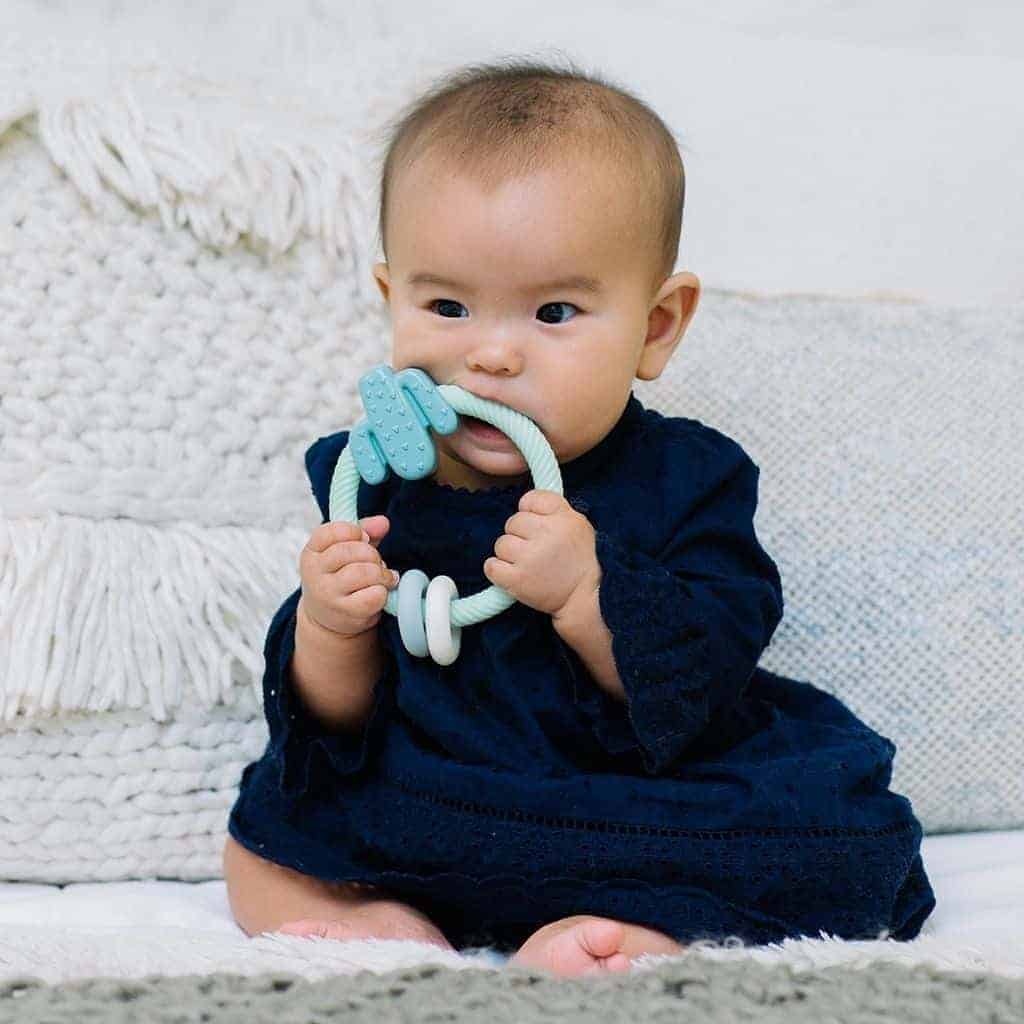 Ritzy Rattle - Silicone Teether & Rattle for Ages 3 Months+