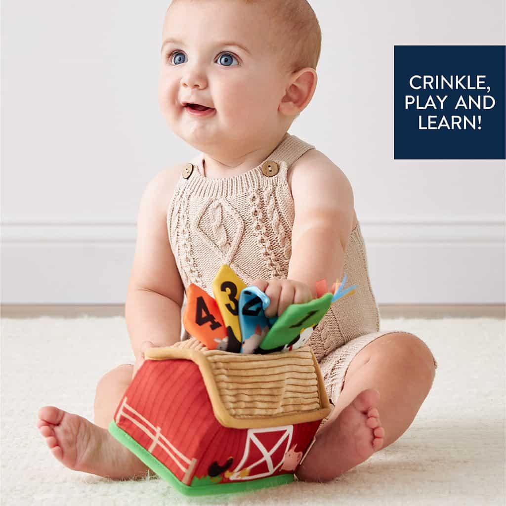 Itzy Ritzy Itzy Sensory Scarves farm barn put and take activity toy Itzy Ritzy Itzy Sensory Scarves farm barn put and take activity toy