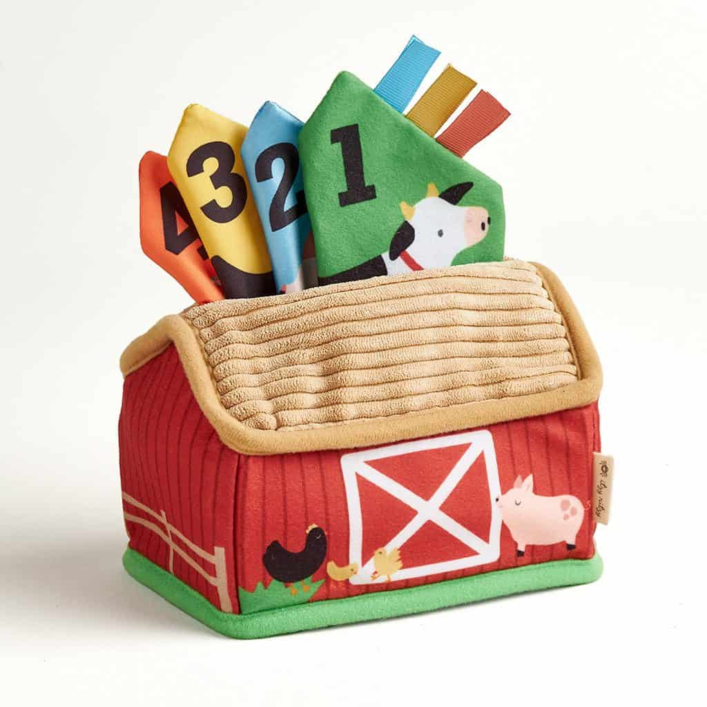 Itzy Ritzy Itzy Sensory Scarves farm barn put and take activity toy Itzy Ritzy Itzy Sensory Scarves farm barn put and take activity toy